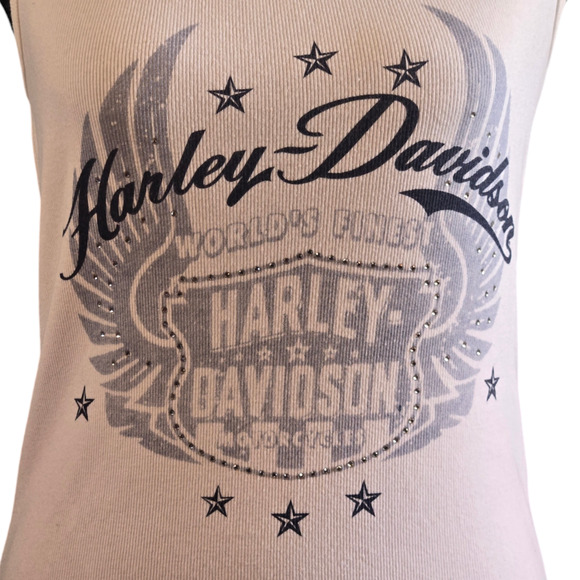 Harley Davidson Rhinestone Tank Top Size Medium - Picture 3 of 9